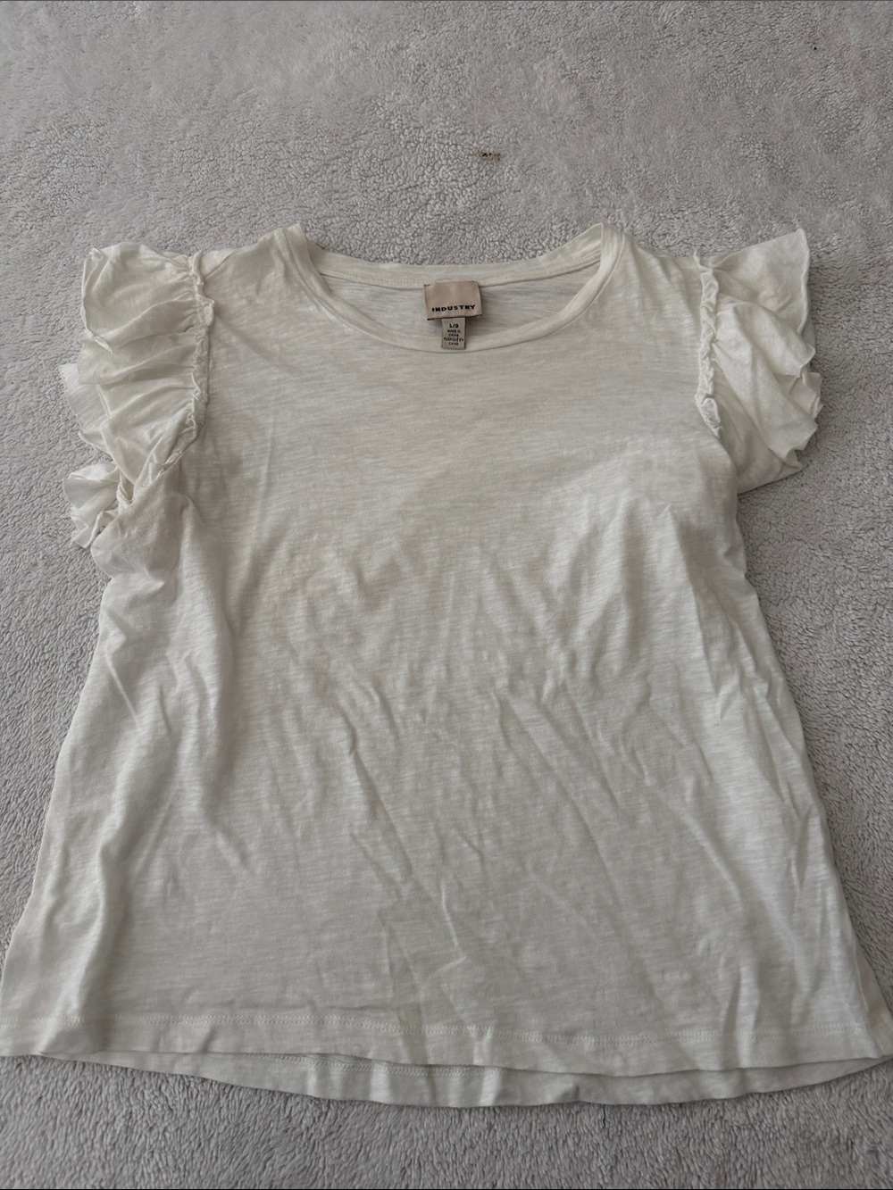 Everlane Women's White Ruffle Sleeve Tee